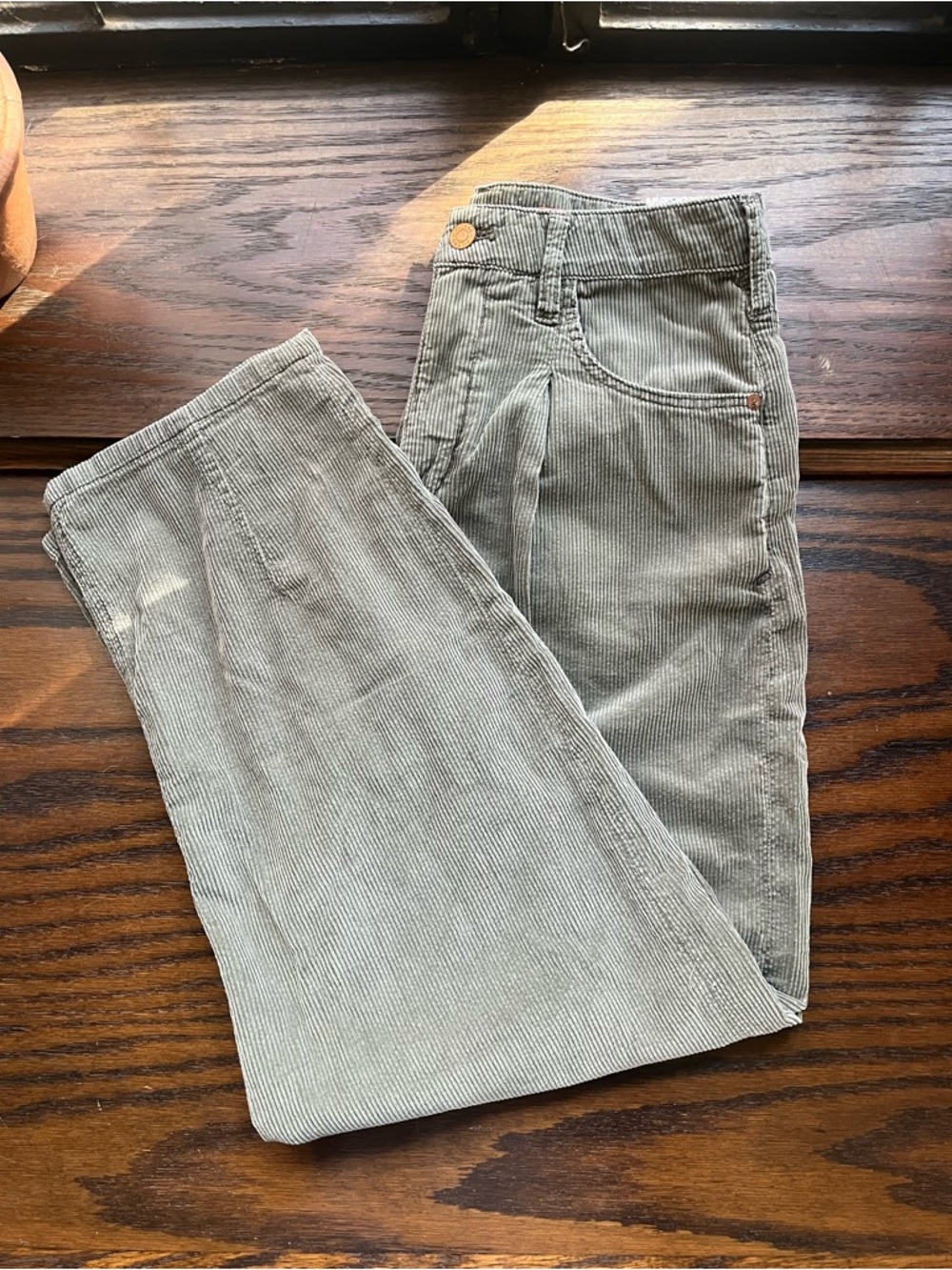Pilcro Corduroy Pants in Light Olive - Classic Fit